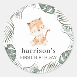Ronde Tiger Greenery Sticker