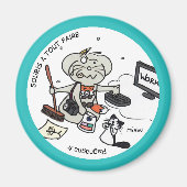 Ronde tijdlijn "muis om alles te doen" magneet (Voorkant)