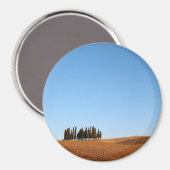 Ronde Toscaanse landschapsmagneet met cipressen Magneet (Voorkant / Achterkant)