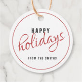 Ronde traditionele Rode Poinsettia kerstcadeaus Bedankjes Labels (Achterkant)