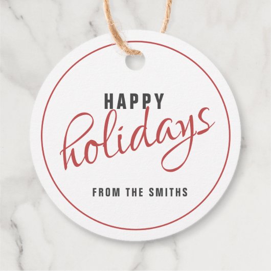 Ronde traditionele Rode Poinsettia kerstcadeaus Bedankjes Labels (Achterkant)