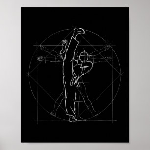 Ronde trap kickboksen Kung Fu Mma Tae-kwon-do Poster