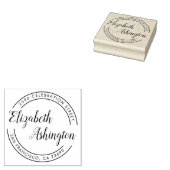 Ronde Trendy Typografie & het Adres van de Terugke Rubberstempel (Gestempeld)