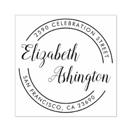 Ronde Trendy Typografie & het Adres van de Terugke Rubberstempel