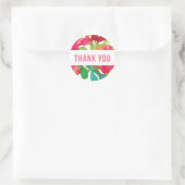 Ronde tropische bloemen dank u Sticker (Tas)