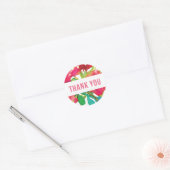 Ronde tropische bloemen dank u Sticker (Envelop)