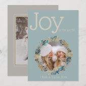 Ronde Tropische kerstblauwe foliage Foto Lijst (Voorkant / Achterkant)