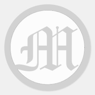 Ronde trouwenvelopafsluiters met monogram sticker