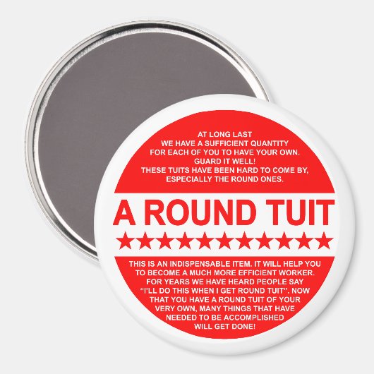 Ronde Tuit Fridge Magnet (Voorkant / Achterkant)