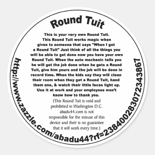Ronde Tuit Sticker (Voorkant)