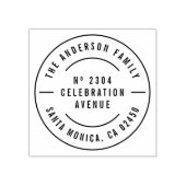 Ronde Typografie Aangepaste familienaam Retouradre Rubberstempel (Afrduk)