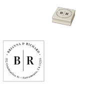 Ronde Typografie & het Initiaal van de BandTerugke Rubberstempel (Gestempeld)