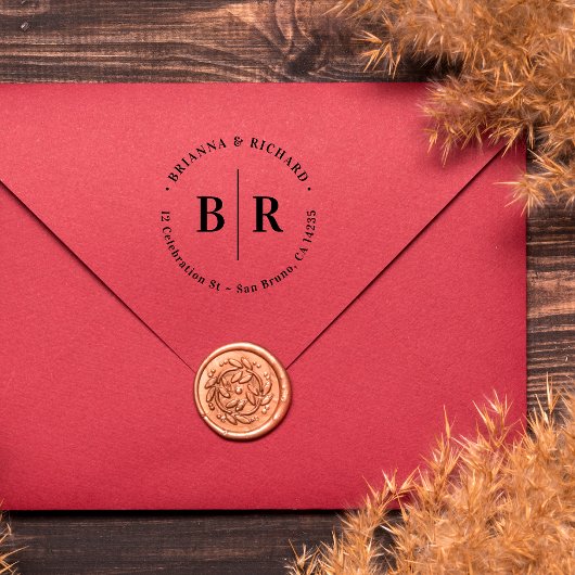 Ronde Typografie & het Initiaal van de BandTerugke Rubberstempel