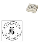 Ronde Typografie Vlinder Persoonlijke Bibliotheek  Rubberstempel (Gestempeld)