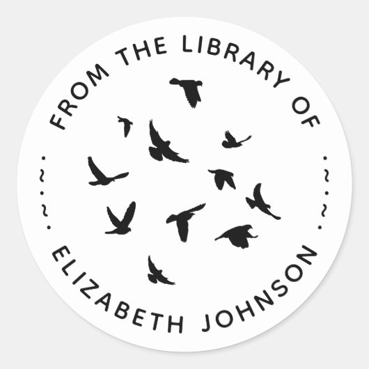 Ronde typografie Vogels Van De Bibliotheek Van Sticker (Voorkant)
