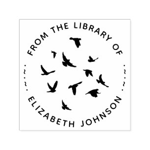 Ronde typografie Vogels Van De Bibliotheek Van Zelfinktende Stempel