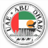Ronde UAE Abu Dhabi Flag Seal Sticker – Perfect (Voorkant)