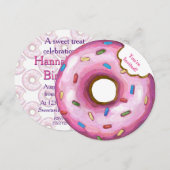 Ronde uitnodiging van Donut Birthday (Voorkant / Achterkant)