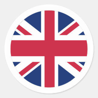 Ronde Union Jack Sticker Met Witte Rand