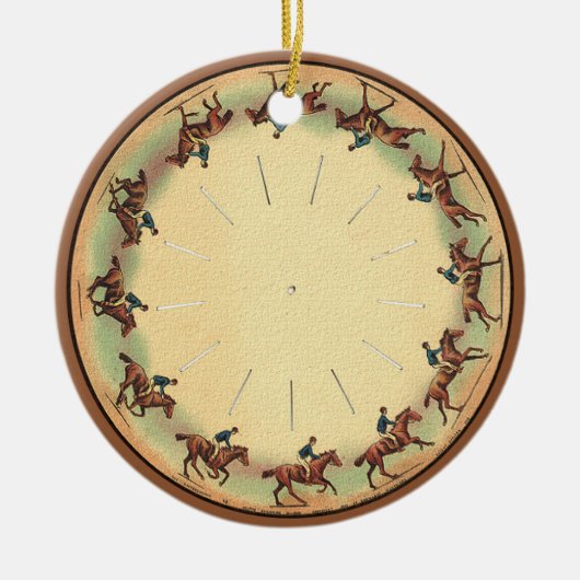 Ronde van Cantering Horse Keramisch Ornament (Voorkant)