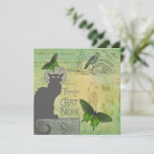 Ronde van Chat Noir Collage Flat Kaart (Staand voorkant)