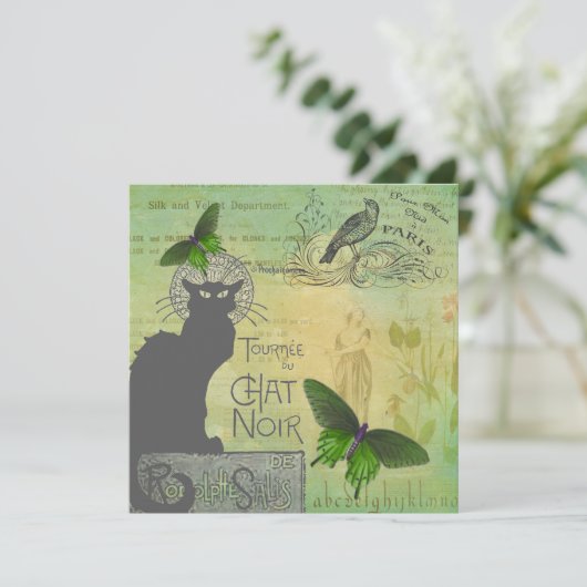  Ronde van Chat Noir Collage Flat Kaart (Staand voorkant)