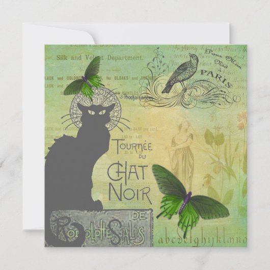 Ronde van Chat Noir Collage Flat Kaart (Voorkant)