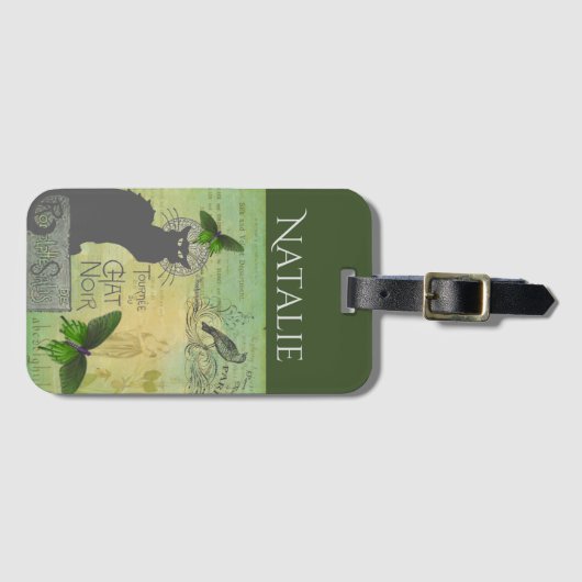  Ronde van Chat Noir Collage in Parijs Bagagelabel (Voorkant (horizontaal))