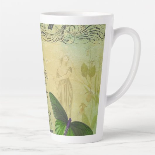 Ronde van Chat Noir Collage in Parijs Latte Mok (Rechts)