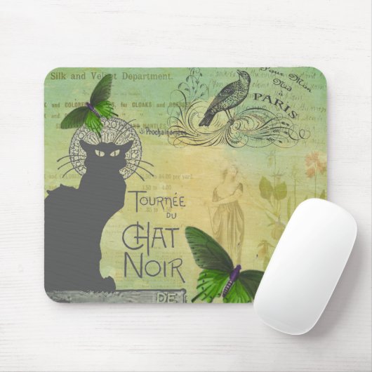  Ronde van Chat Noir Collage in Parijs Muismat (Met muis)