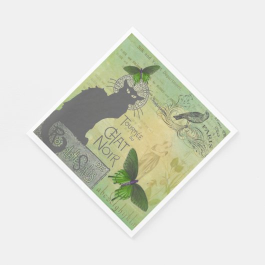  Ronde van Chat Noir Collage in Parijs Servet (Hoek)