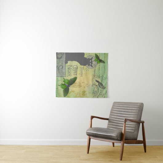  Ronde van Chat Noir Collage in Parijs Wandkleed (In Situ (horizontaal))