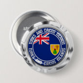 Ronde van de eilanden van de Turks- en Caicoseilan Button 7,6 Cm (Voorkant /achterkant)