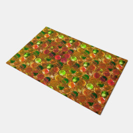 Ronde van de textuur op onbewerkt sinaasappel deurmat