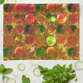 Ronde van de textuur op onbewerkt sinaasappel theedoek