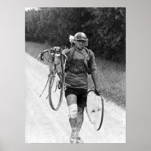 Ronde van Frankrijk 1928 Giusto Cerutti Wrecked Poster