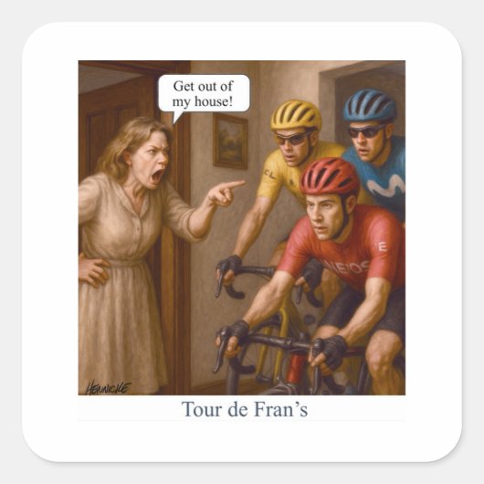 Ronde van Frankrijk Vierkante Sticker (Voorkant)