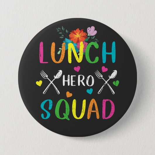 Ronde van het Hero-plein Cafeteria-personeel Button 7,6 Cm (Voorkant)