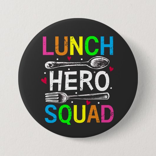 Ronde van het Hero-plein Cafeteria-personeel Button 7,6 Cm (Voorkant)