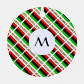 Ronde van het Initiaal van de Amerikaanse vlag Metalen Ornament (Achterkant)