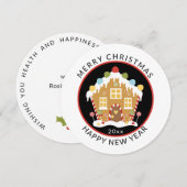 Ronde van het ontbijt, minimale kerstfeestdag feestdagenkaart (Voorkant / Achterkant)