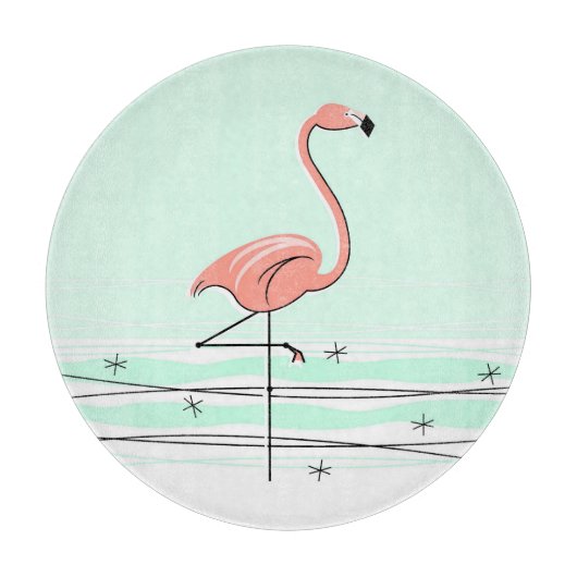 Ronde van het snijbord van Flamingo Aqua Snijplank (Voorkant)
