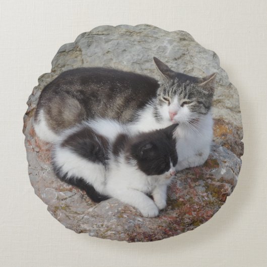 Ronde van moeder en Kind Rond Kussen (Voorkant)