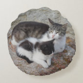 Ronde van moeder en Kind Rond Kussen (Achterkant)