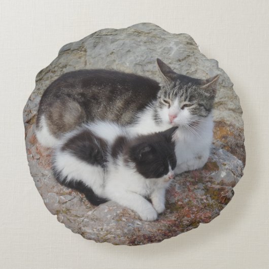 Ronde van moeder en Kind Rond Kussen (Achterkant)