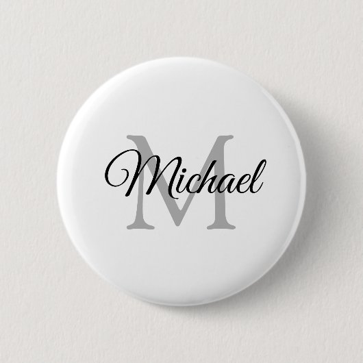 Ronde van Monogram Naam witte Sjabloon aanpassen Ronde Button 5,7 Cm (Voorkant)