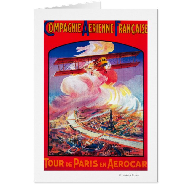 Ronde van Parijs, Frankrijk in Aerocar PosterEurop (Voorkant)