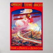 Ronde van Parijs, Frankrijk in Aerocar PosterEurop Poster (Voorkant)