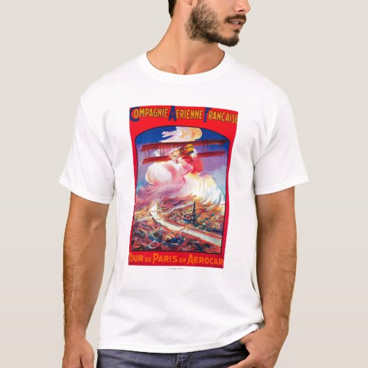 Ronde van Parijs, Frankrijk in Aerocar PosterEurop T-shirt (Voorkant)