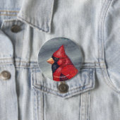 Ronde van rode kardinaal ronde button 7,6 cm (In situ)